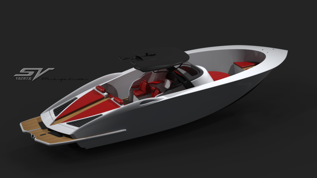3D rendering of boat for SV Yachts.