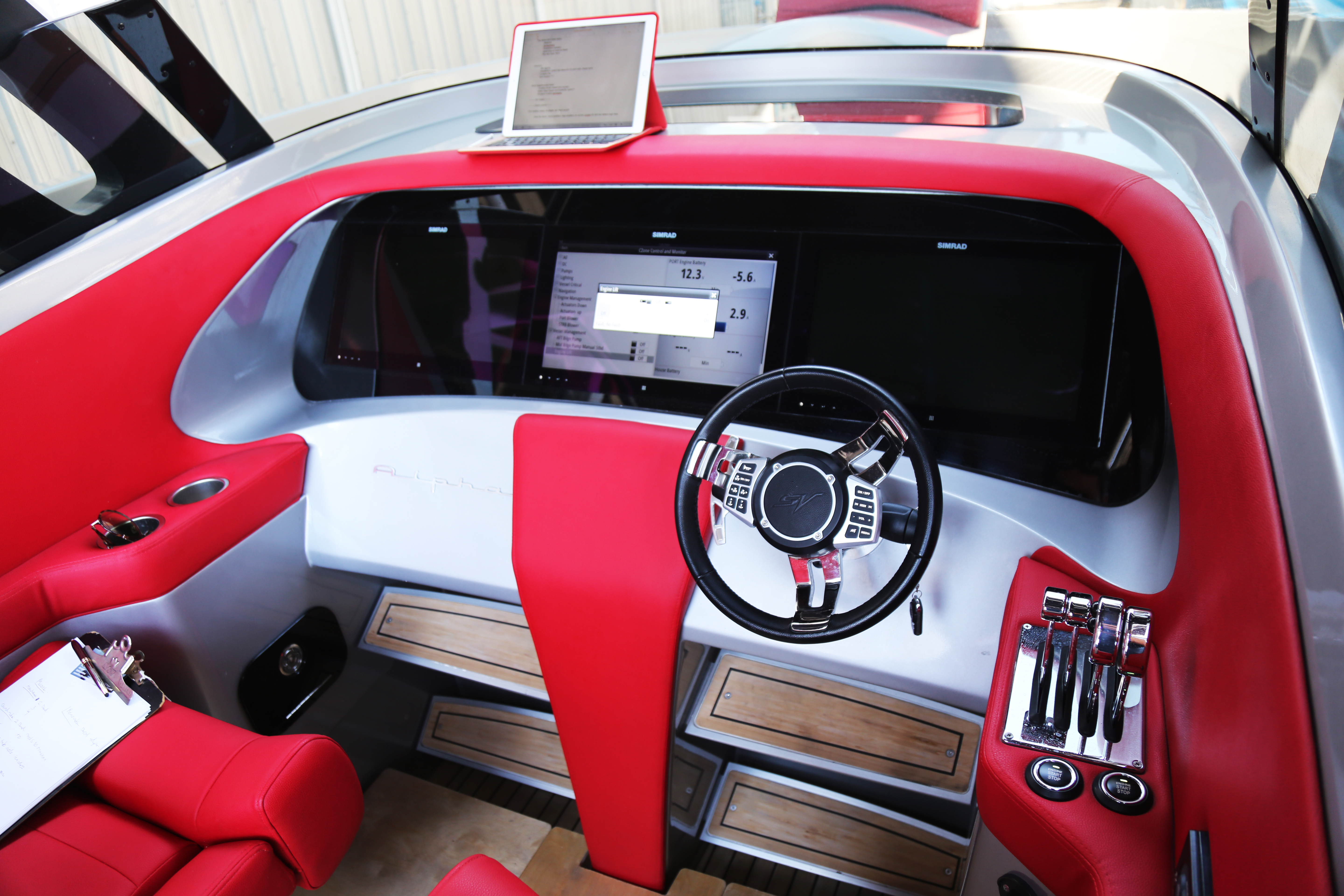 custom fabricated acrylic dash panel for SV Yachts.