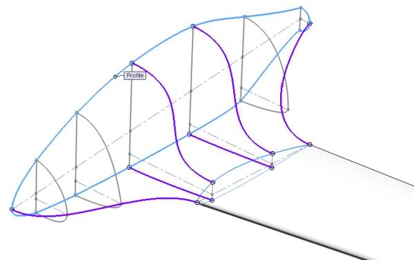 3D design of body and one wing for autonomous fixed wing drone.