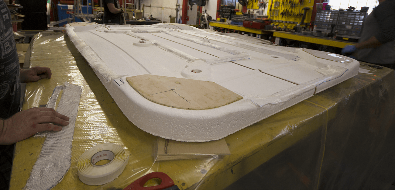custom styrofoam roof mold for golf cart.