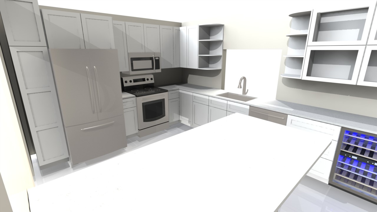 CAD rendering of kitchen design