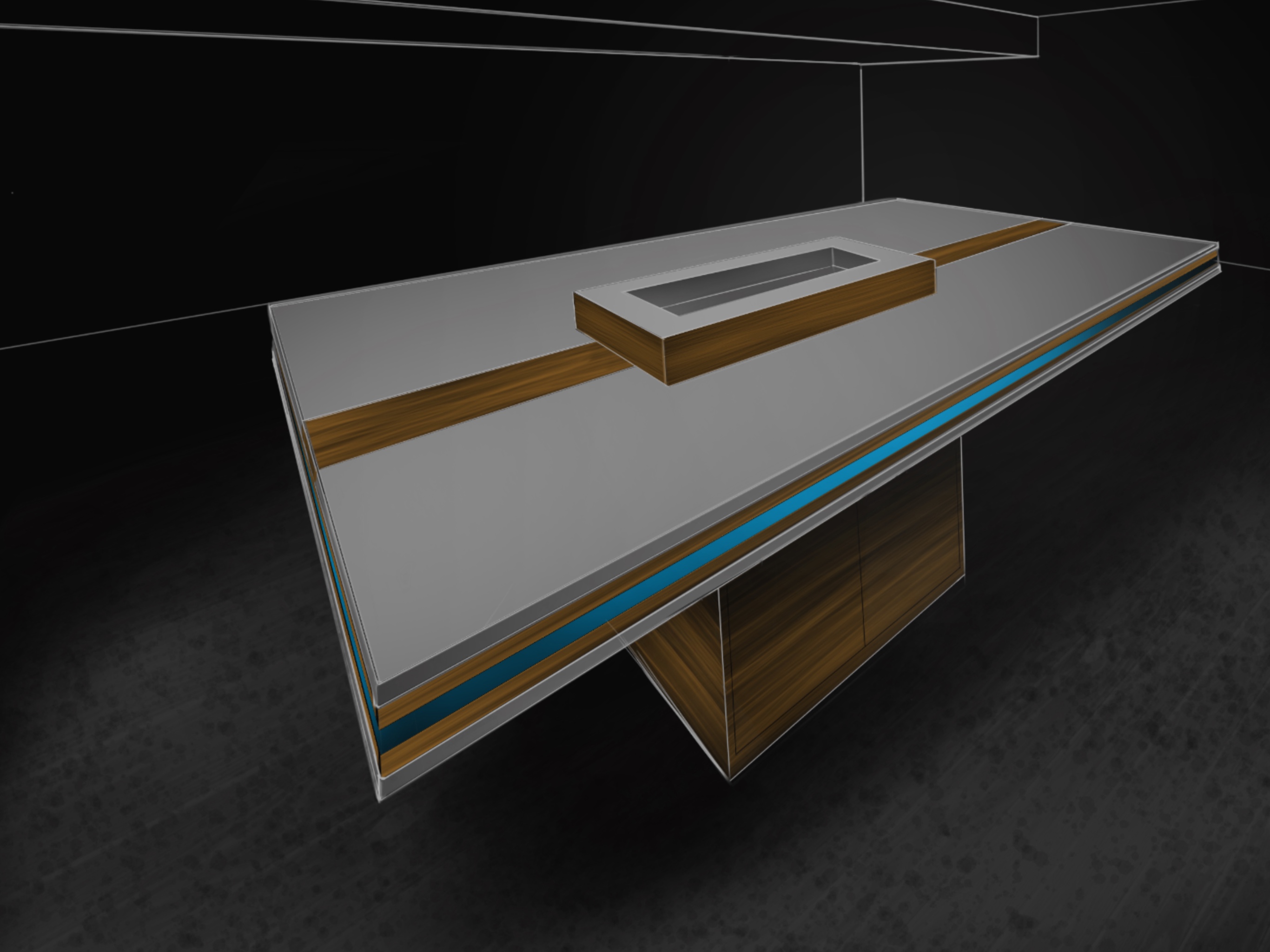 concept sketch of conference table.