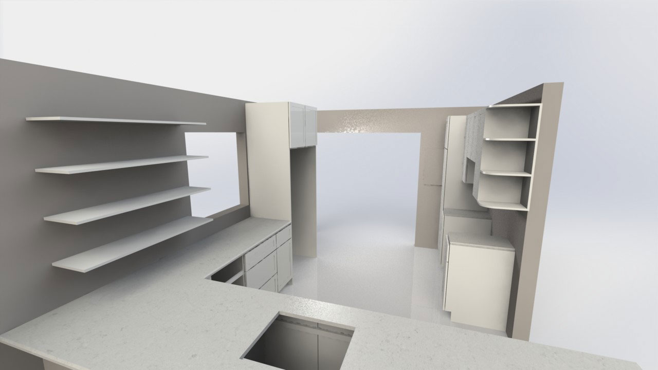 CAD rendering of custom kitchen