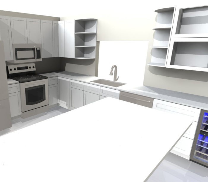 CAD rendering of kitchen