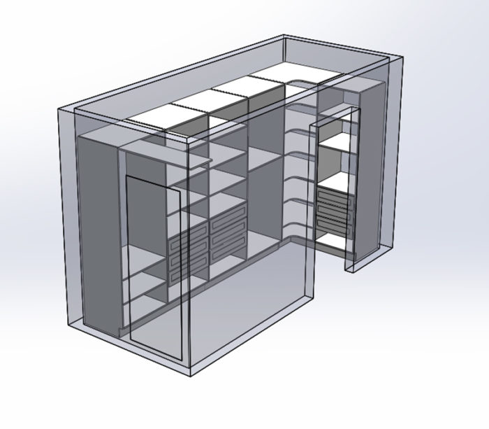 3D rendering of a closet design