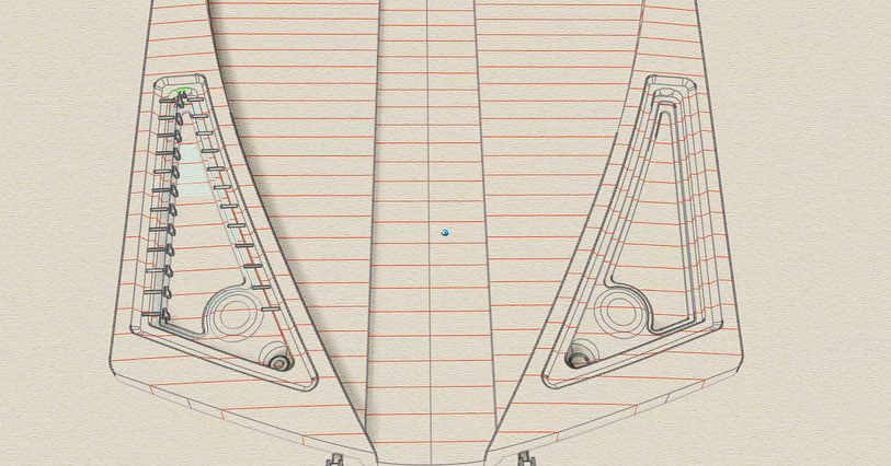 CAD design of louvers for a boat.