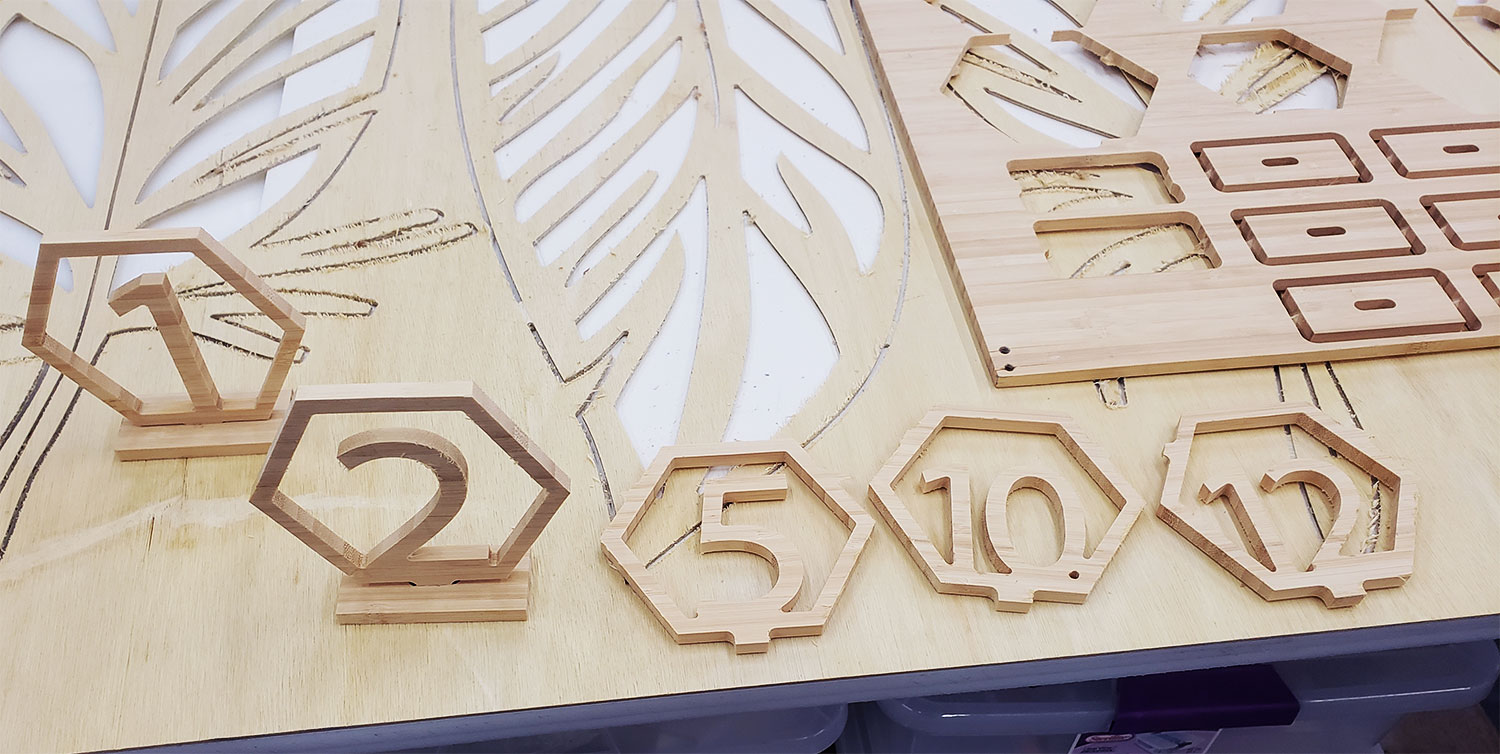 3 axis cnc cut numbers with stands